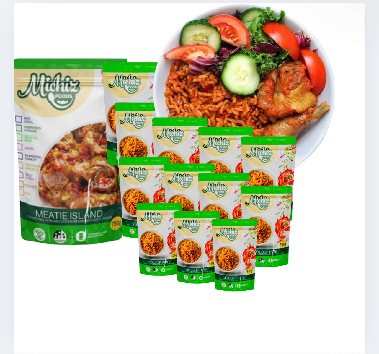 Michiz Jollof Feast & Protein Bundle (13 Pack)