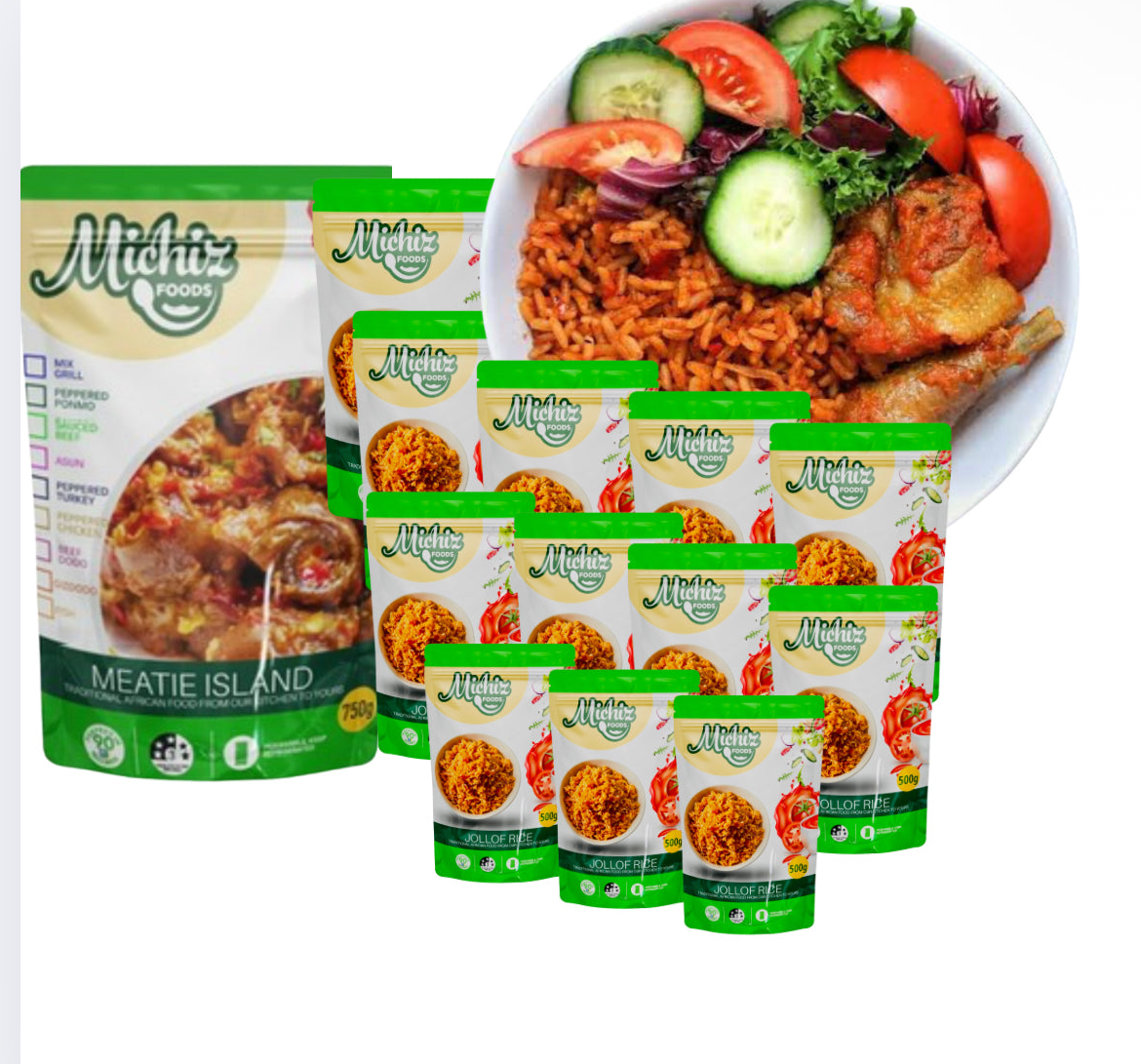 Michiz Jollof Feast & Protein Bundle (13 Pack)